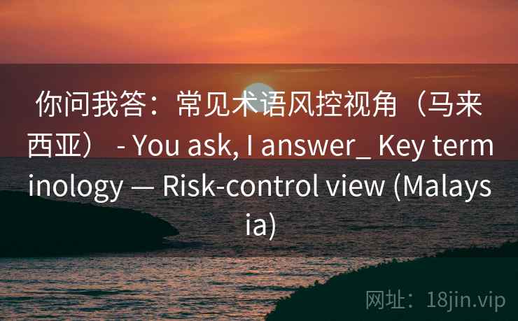 你问我答：常见术语风控视角（马来西亚） - You ask, I answer_ Key terminology — Risk-control view (Malaysia)  第2张