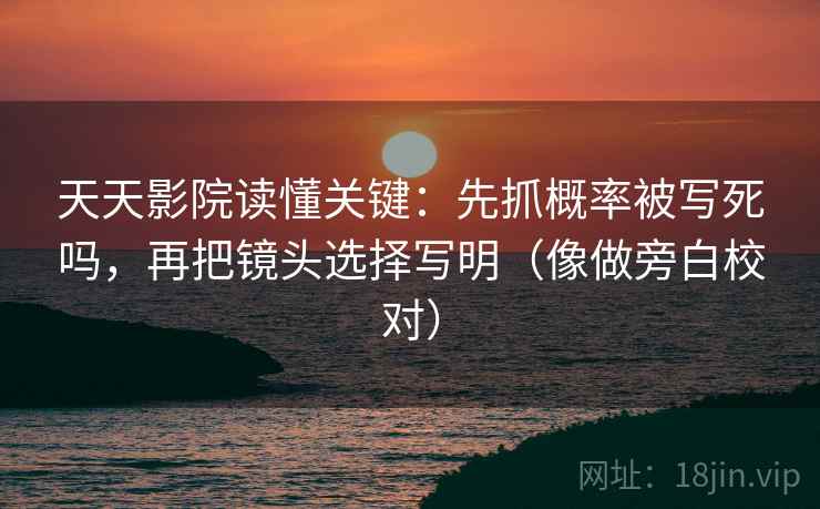 天天影院读懂关键：先抓概率被写死吗，再把镜头选择写明（像做旁白校对）  第2张