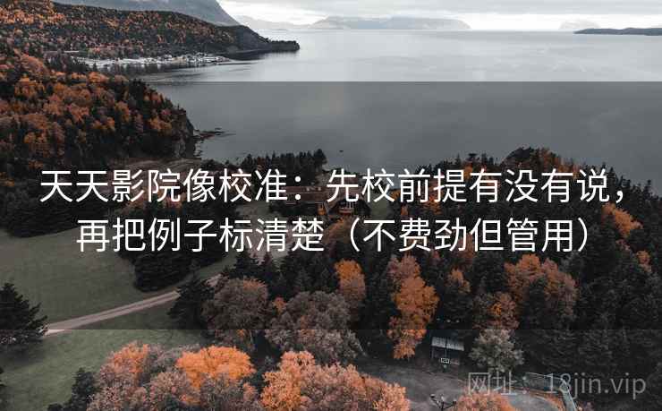 天天影院像校准：先校前提有没有说，再把例子标清楚（不费劲但管用）